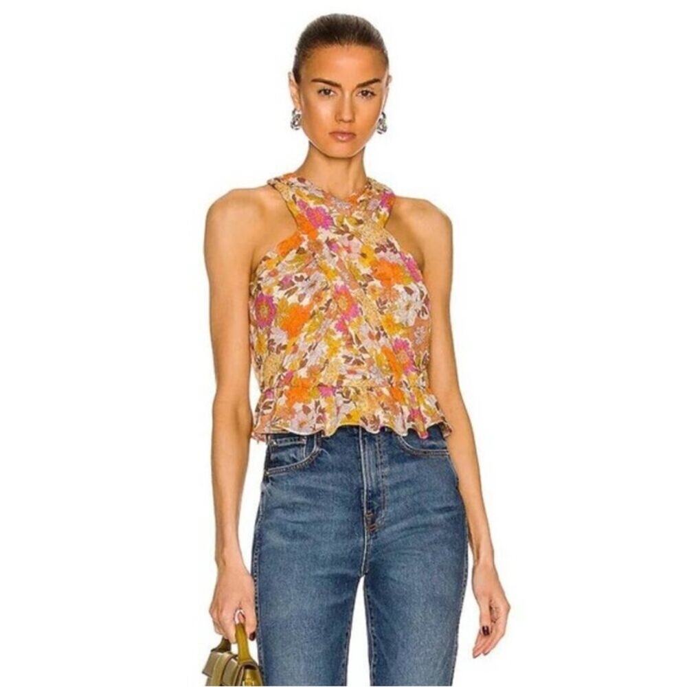Veronica Beard Floral Halter Top - Multicolor